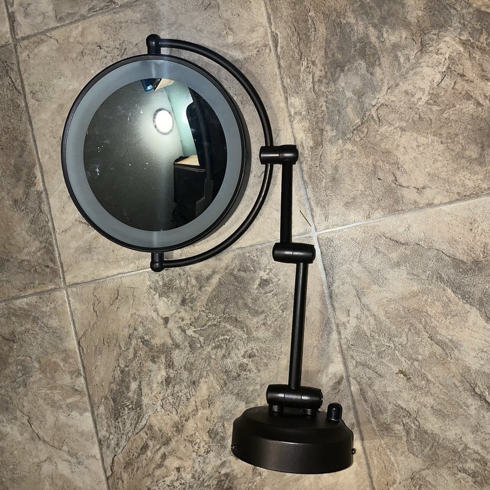 Zadro Wall Mounted Makeup Mirror w/ 1X or 10X Magnification & Extendable Arm